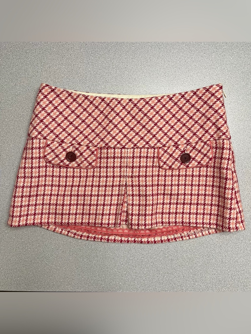 Vintage Y2K Abercrombie & Fitch 2000s Houndstooth Mini Skirt
